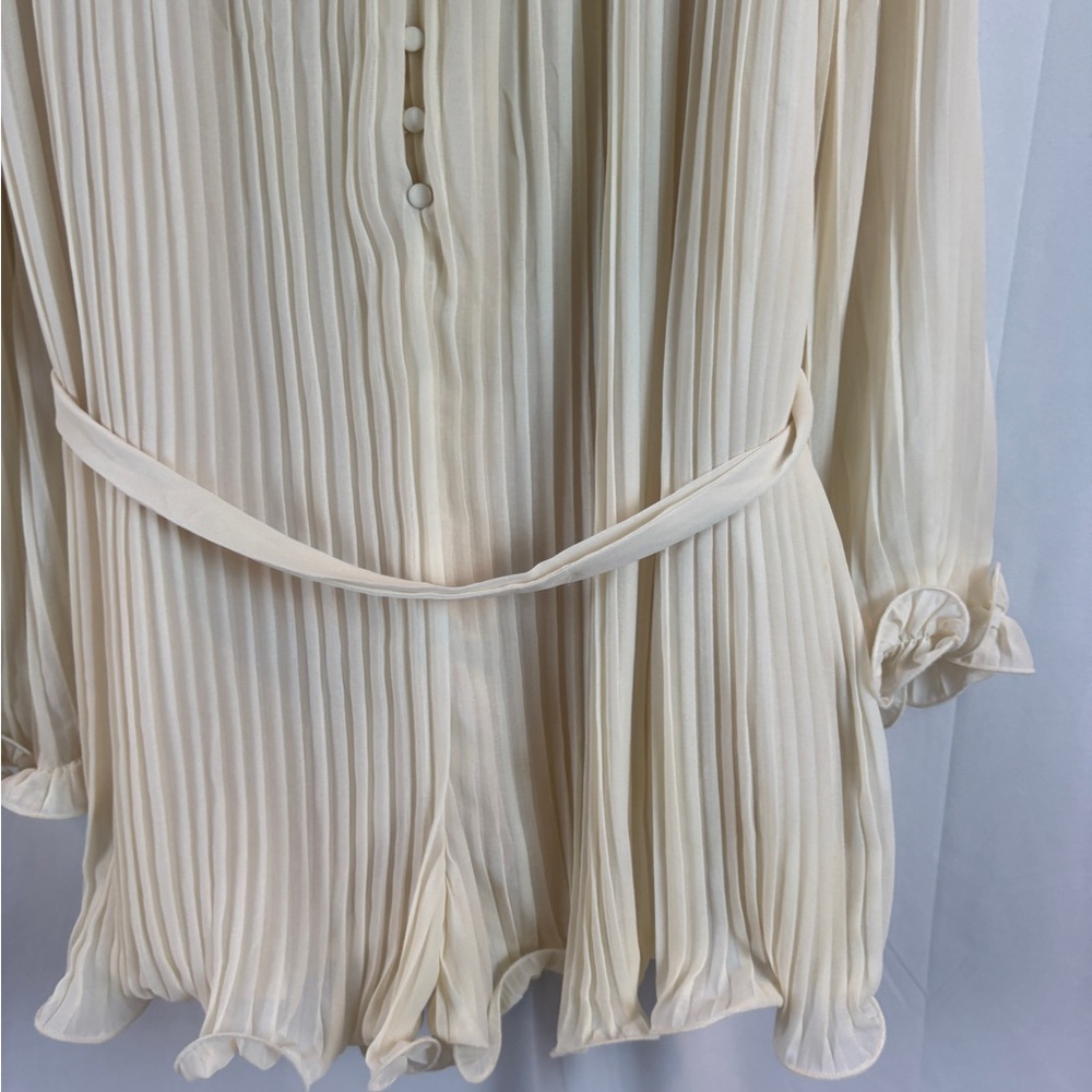 Endless Rose Cream Long Sleeve Pleated Romper - Picture 4 of 11